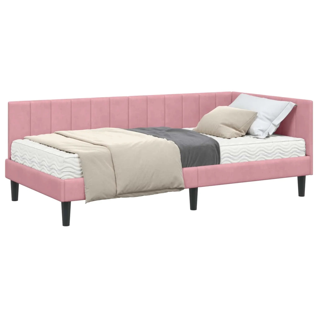 Struttura Letto Angolare con Materasso 2 pcs Grigio Velluto