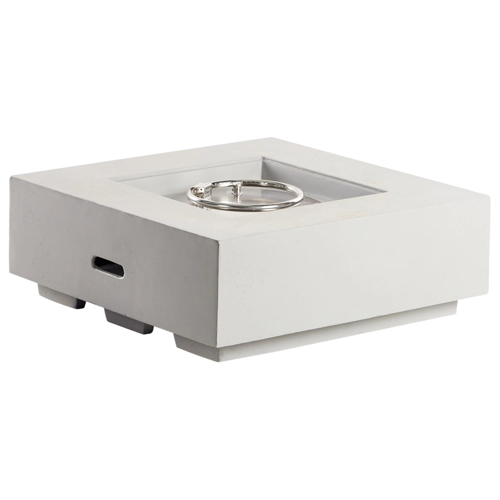Focolare grigio chiaro 88 x 88 x 32 cm Riscaldatore per patio GRC Quadrato Accessorio per giardino e patio