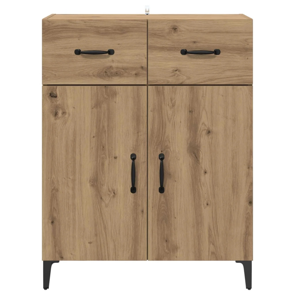 Credenza | Madia | Buffet da pranzo | Armadio da pranzo Rovere artigianale 69,5 x 34 x 90 cm Legno multistrato