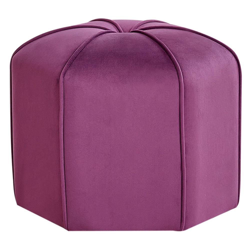 Pouf poggiapiedi moderno rotondo in velluto viola soggiorno camera da letto