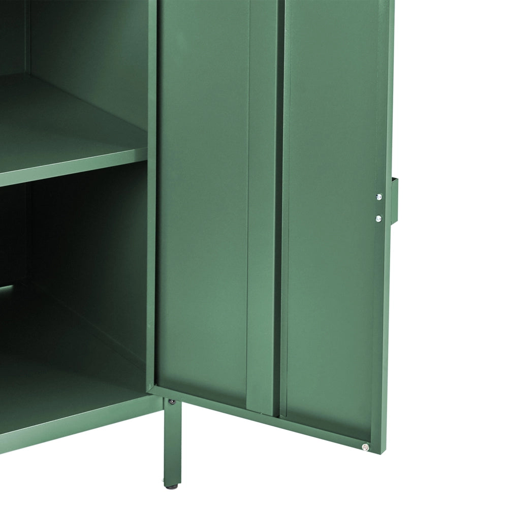 Armadietto da giardino in acciaio inox di colore verde con 2 ante giardino cucina esterno