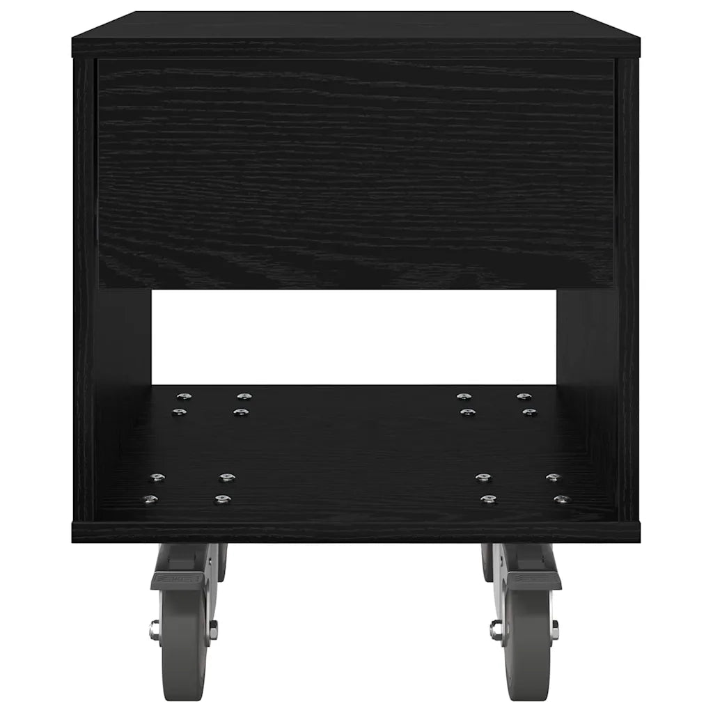 Comodino 2 pcs Rovere Nero 40,5 x 40 x 48 cm Legno multistrato