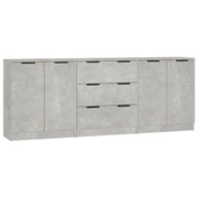 Buffet credenza cassettiera armadio mobile contenitore organizer per cucina soggiorno salotti 3 pezzi legno ingegnerizzato grigio 02_0037131