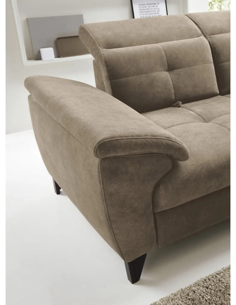 Divano ad angolo Beige 5 posti angolo destro chaise longue comfort INFERNO