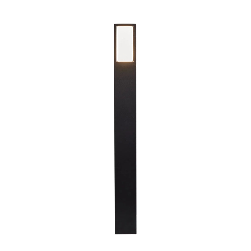Paletto Da Esterno Moderno Viale Alluminio Nero Policarbonato 1 Luce Gu10 73Cm