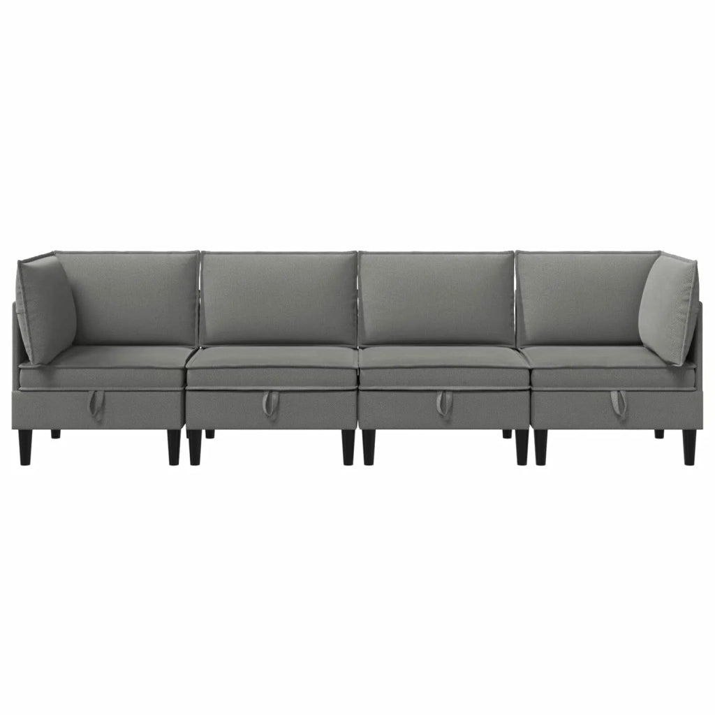 Set di mobili per il soggiorno 4 pcs Grigio scuro Tessuto 3413804