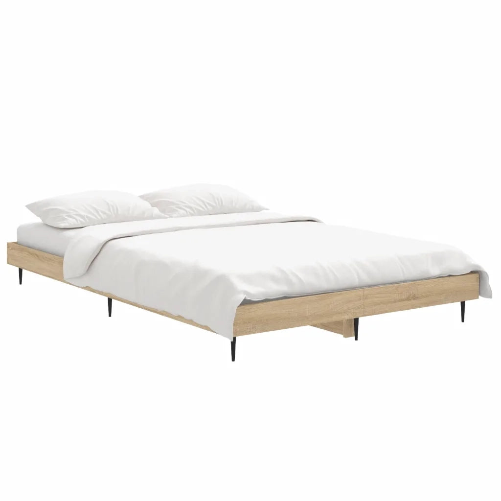 Letto matrimoniale | Letto per adulti | Giroletto senza Materasso Rovere Sonoma 120x190cm in Truciolato