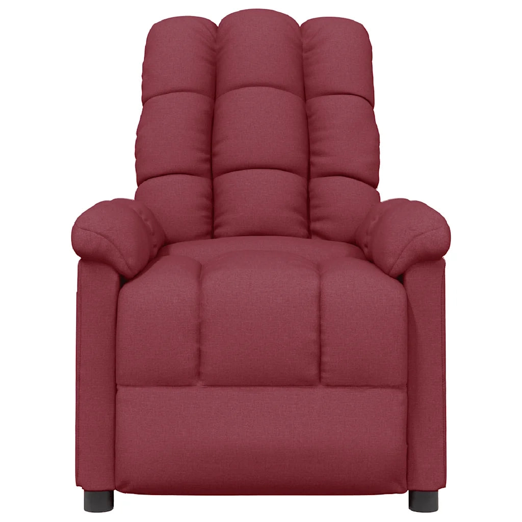 Poltrona Reclinabile in Tessuto Rosso Vino