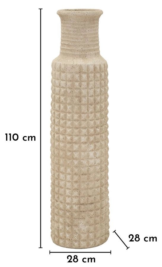 Vaso da Esterno Sand Ø28x110 cm in Resina Beige