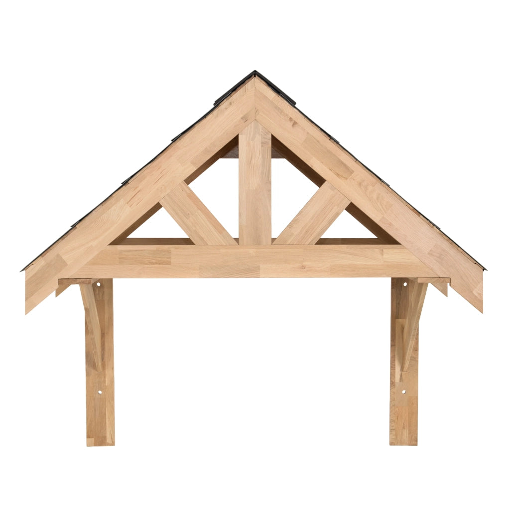 Tettoia Portico Rovere Massello 1250 mm Luce Interna Luci Parete