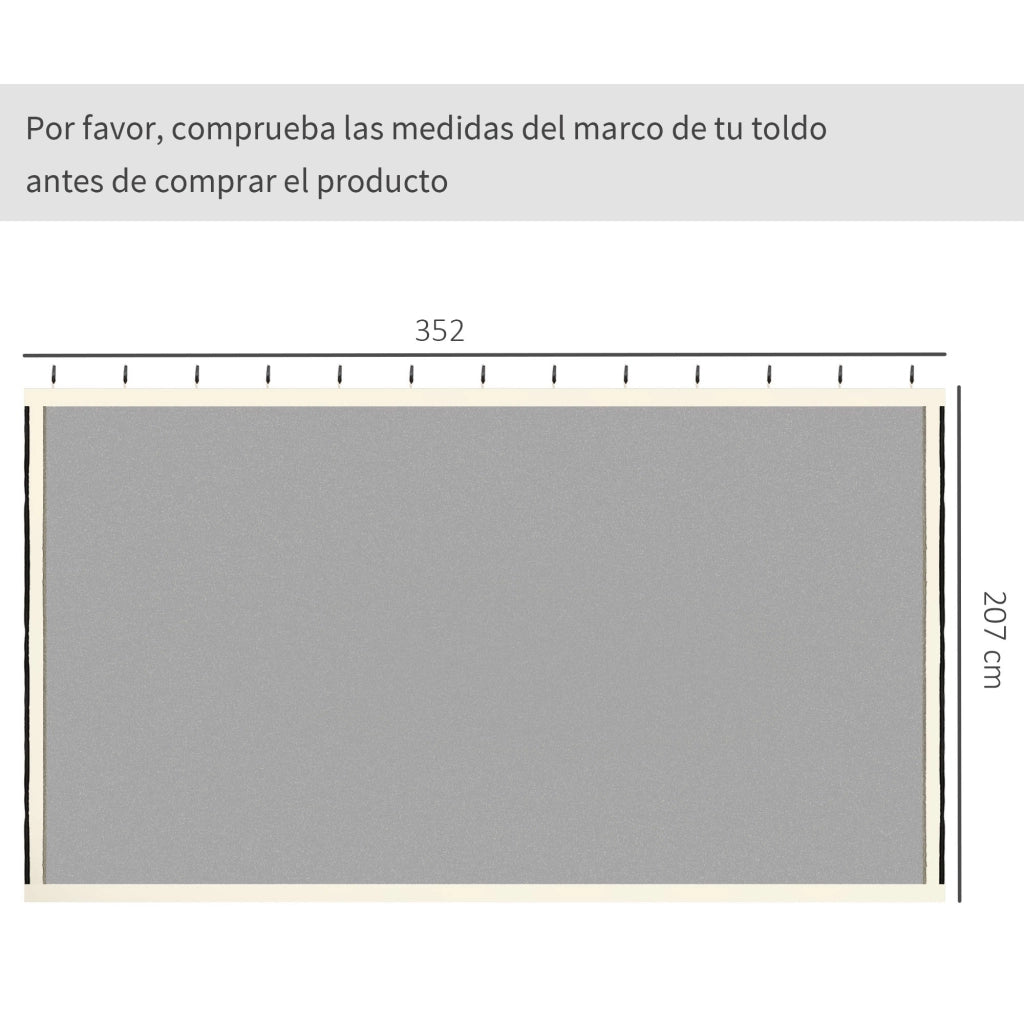 Pannelli Laterali per Gazebo con Zanzariera ¨C Xylo ¨C 4 Pezzi 3,5x2m Nero con Cerniere