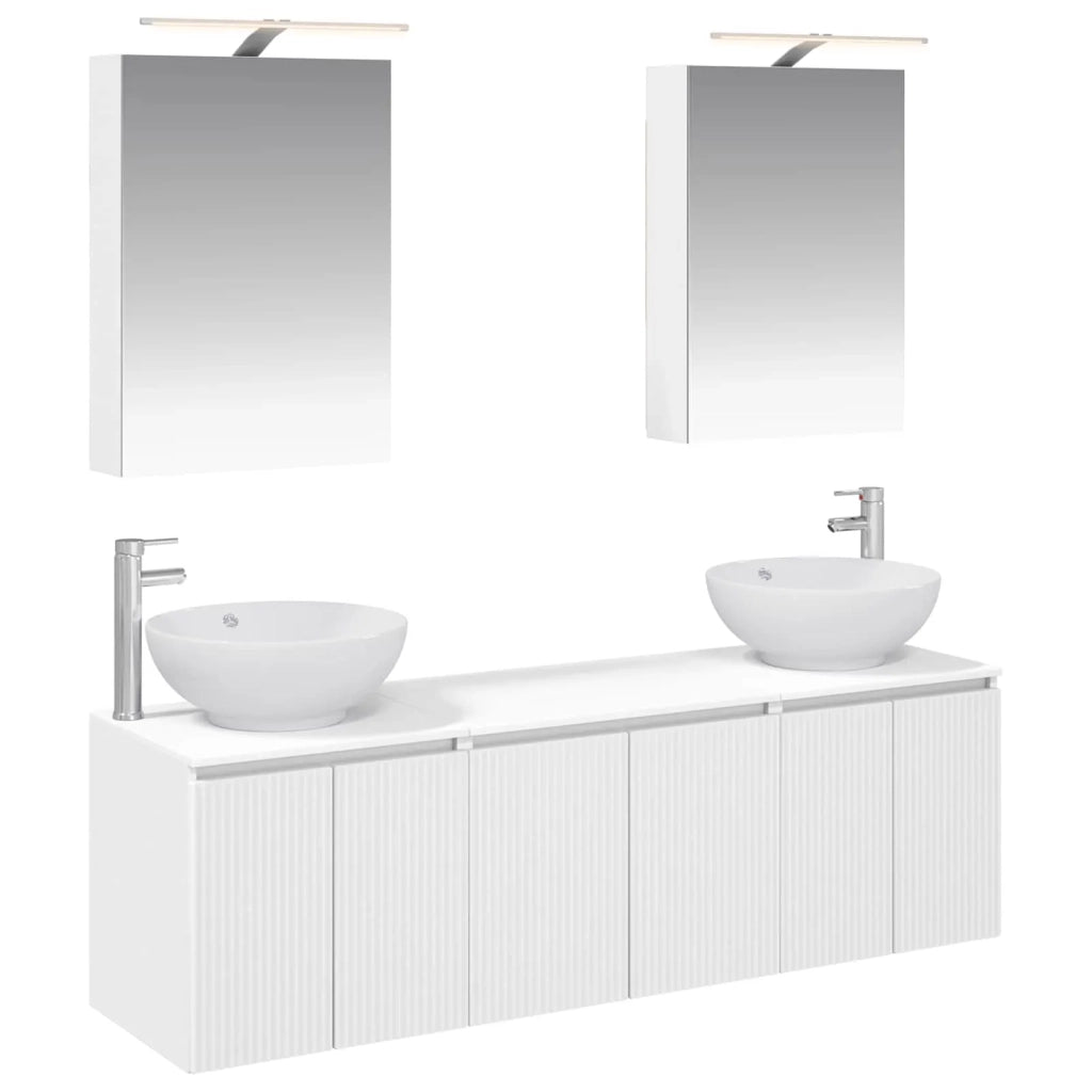Set di Armadi da Bagno 5 pcs Bianco Legno ingegnerizzato 3406471