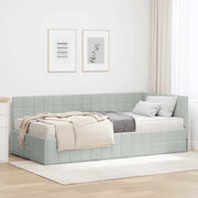 Struttura Letto Angolare con Materasso 2 pcs Grigio chiaro 3393948