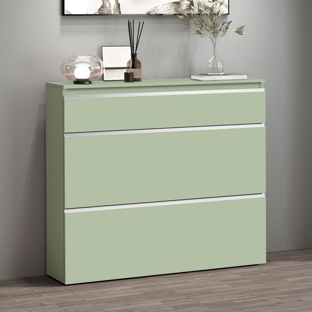 Mobile Portascarpe Marconi, Scarpiera 16 Paia Made in Italy, 120x26.5x108h cm Verde