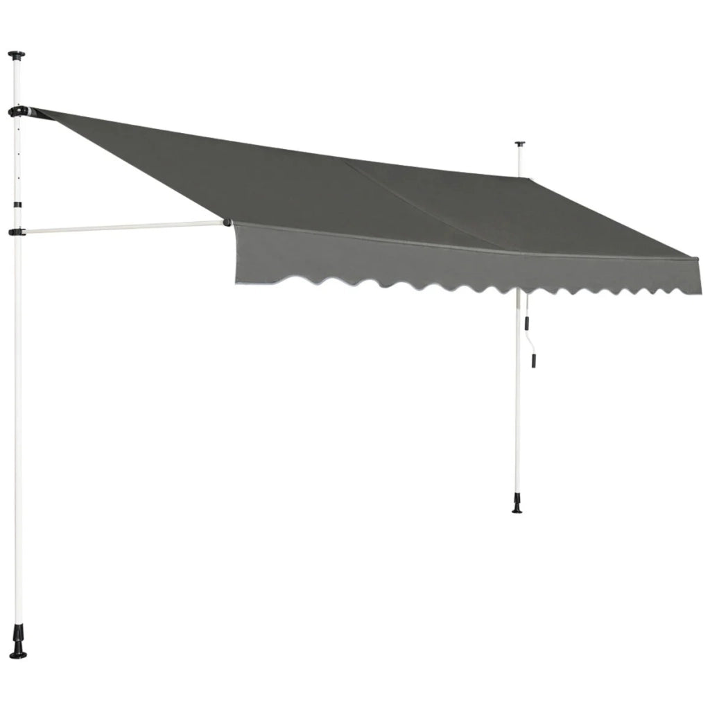Tenda da sole retrattile da 200 x 200 a 300 cm con manovella resistente ai raggi UV design moderno in alluminio grigio 20_0021148