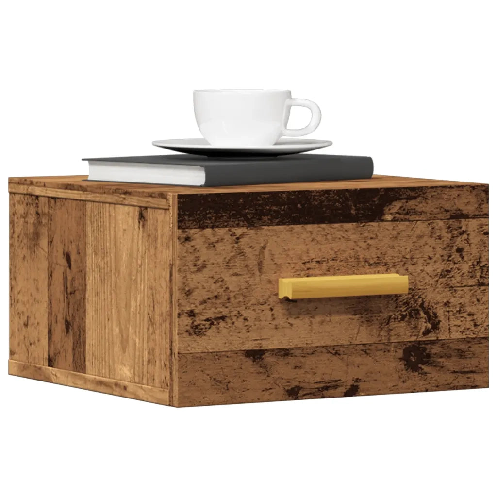 vidaXL Comodini a Muro 2 pz Legno Antico 35x35x20 cm
