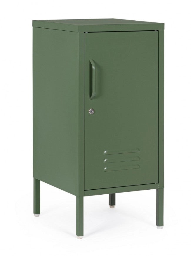 Comodino 1 Anta 40x35x76 cm Cambridge in Acciaio Verde