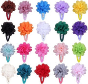 Set di clip per capelli premium a 20 pezzi - fiori chiffon multicolori - clip per capelli per bambini, bambine, donne - accessori per capelli per matrimoni