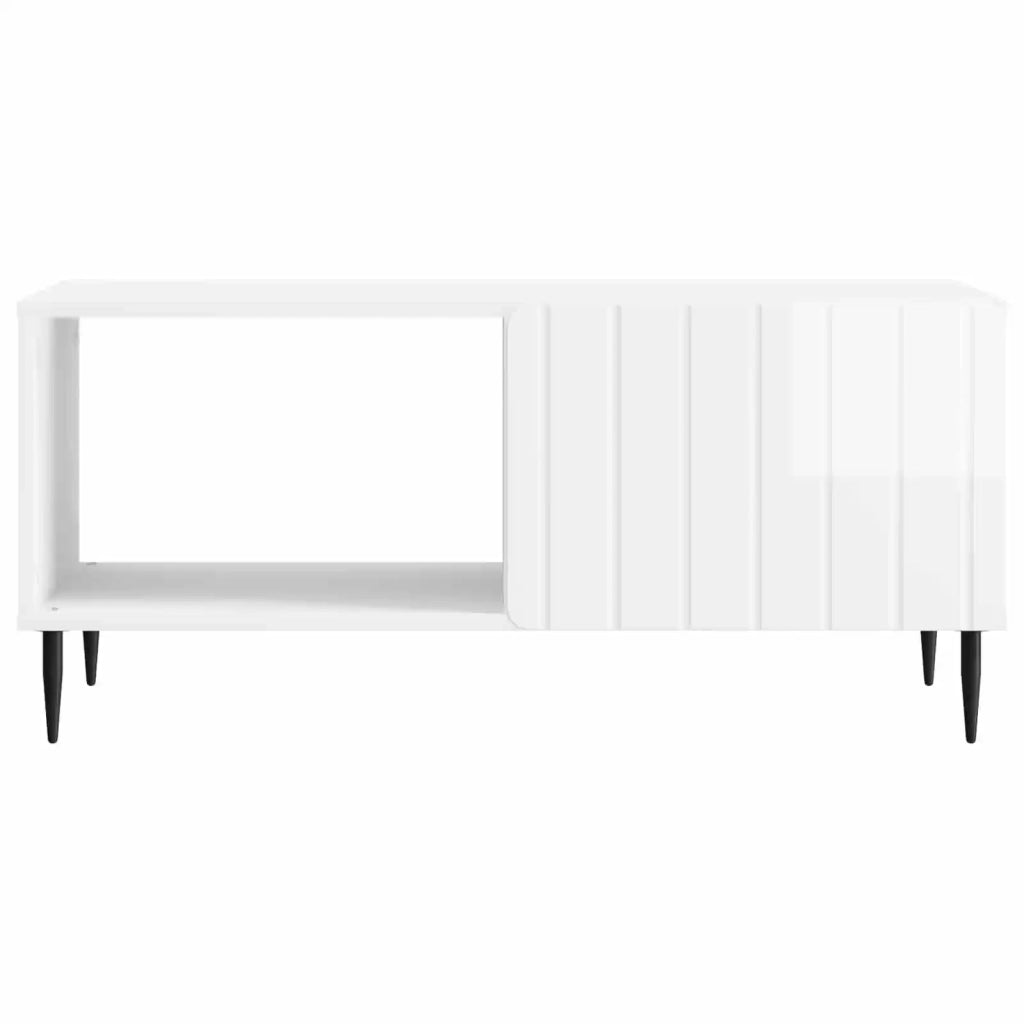 Tavolino da salotto Bianco Lucido 90 x 50 x 40 cm
