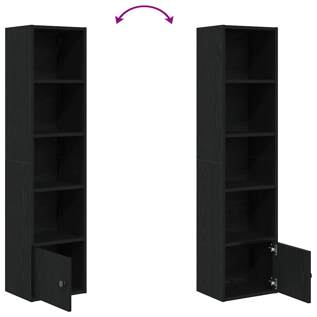 vidaXL Libreria Rovere Nero 31x24x127 cm in Legno Multistrato
