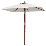 OMBRELLONE RETTANGOLARE INCLINABILE 2X1.5 M CON 6 STECCHE E APERTURA A CORDA IN BAMBÙ E POLIESTERE BEIGE