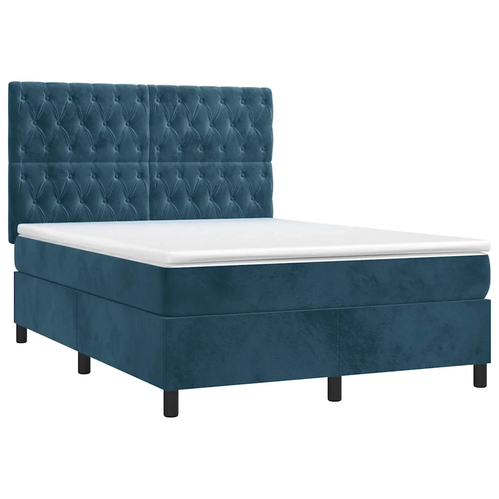 Letto a Molle con Materasso e LED Blu Scuro 140x190 cmcod mxl 99111