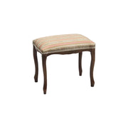 Pouff imbottito tessuto rosa legno noce scuro 43x33x43 - Mobili 2G