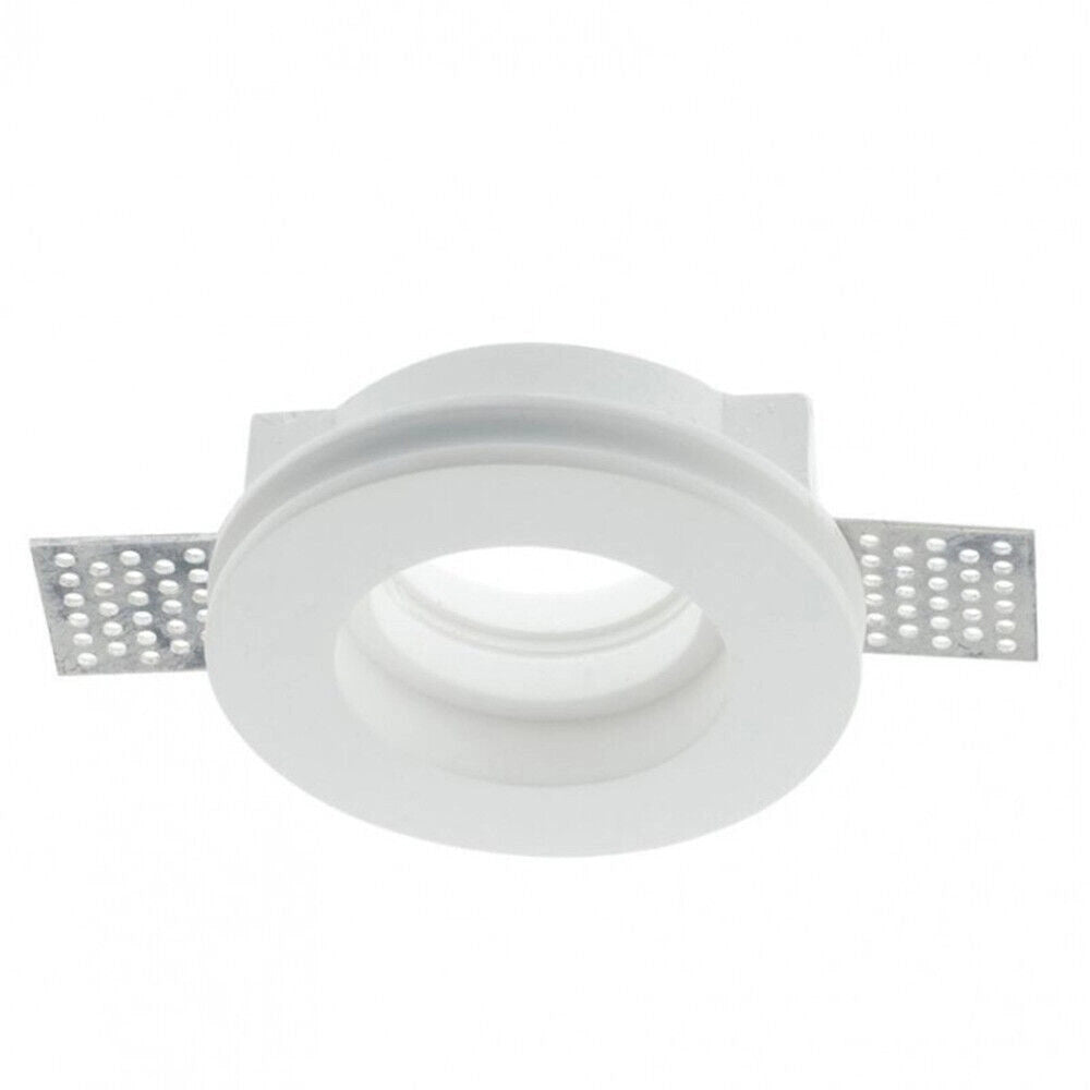 Portafaretto da Incasso in Gesso Rotondo a Scomparsa Compatibile con Faretti GU10 Foro Incasso Ø105mm Dimensioni Ø100 x 33 mm Design Elegante per Soffitti Moderni Installazione in cartogesso