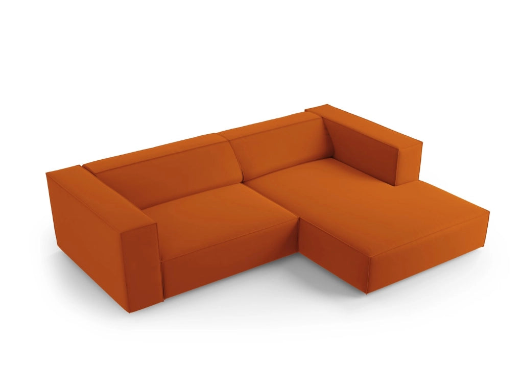 Cosmopolitan Design - Divano angolare destro "Arendal" 3 posti in velluto terracotta 