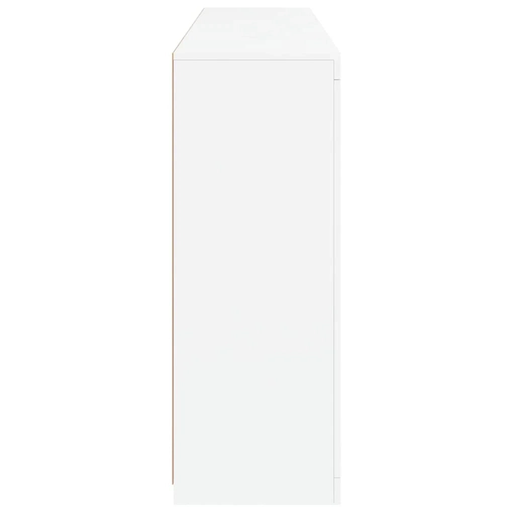 Buffet credenza cassettiera armadio mobile contenitore organizer per cucina soggiorno salotto con luci LED 3 pezzi legno ingegnerizzato bianco 02_0037197