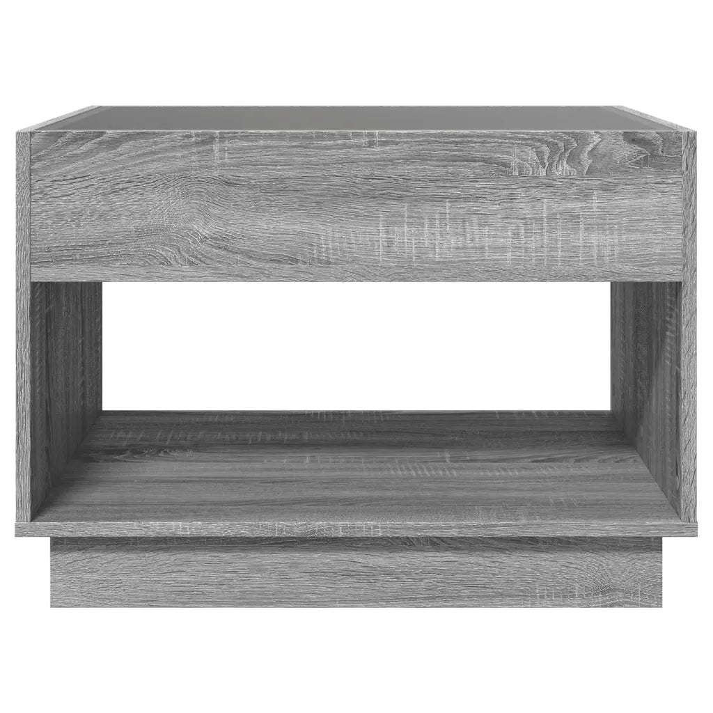 Tavolino da Salotto con LED Infinity Grigio Sonoma 70x50x50 cm