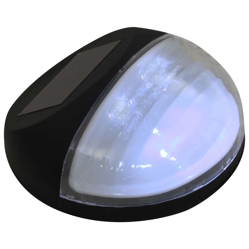Lampade Solari da Parete da Esterni a LED 12 pz Rotonde Nere 44472