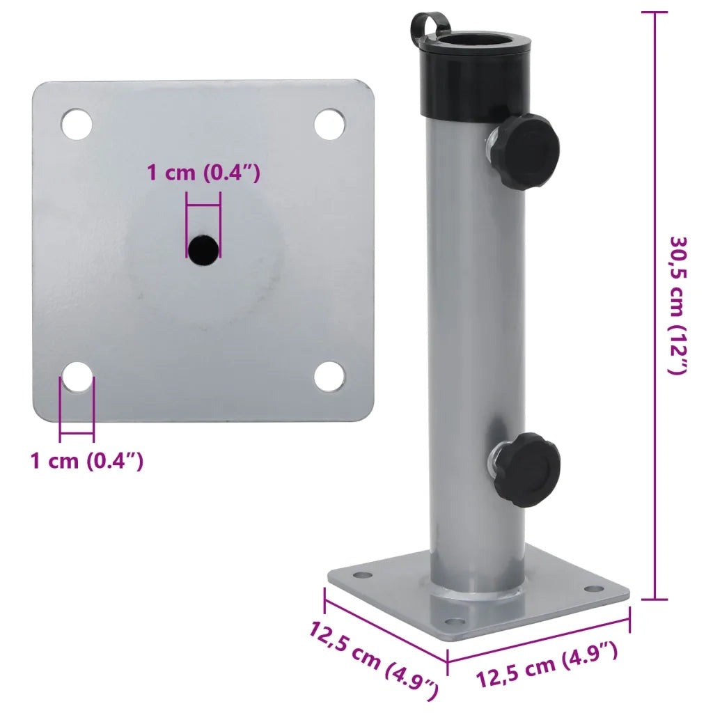 Base per Ombrellone per Palo da ?38/48 mm Argento in Acciaio CFW7803650