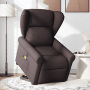 Poltrona Alzapersona Massaggio Elettrica Marrone Scuro Tessuto 3303409
