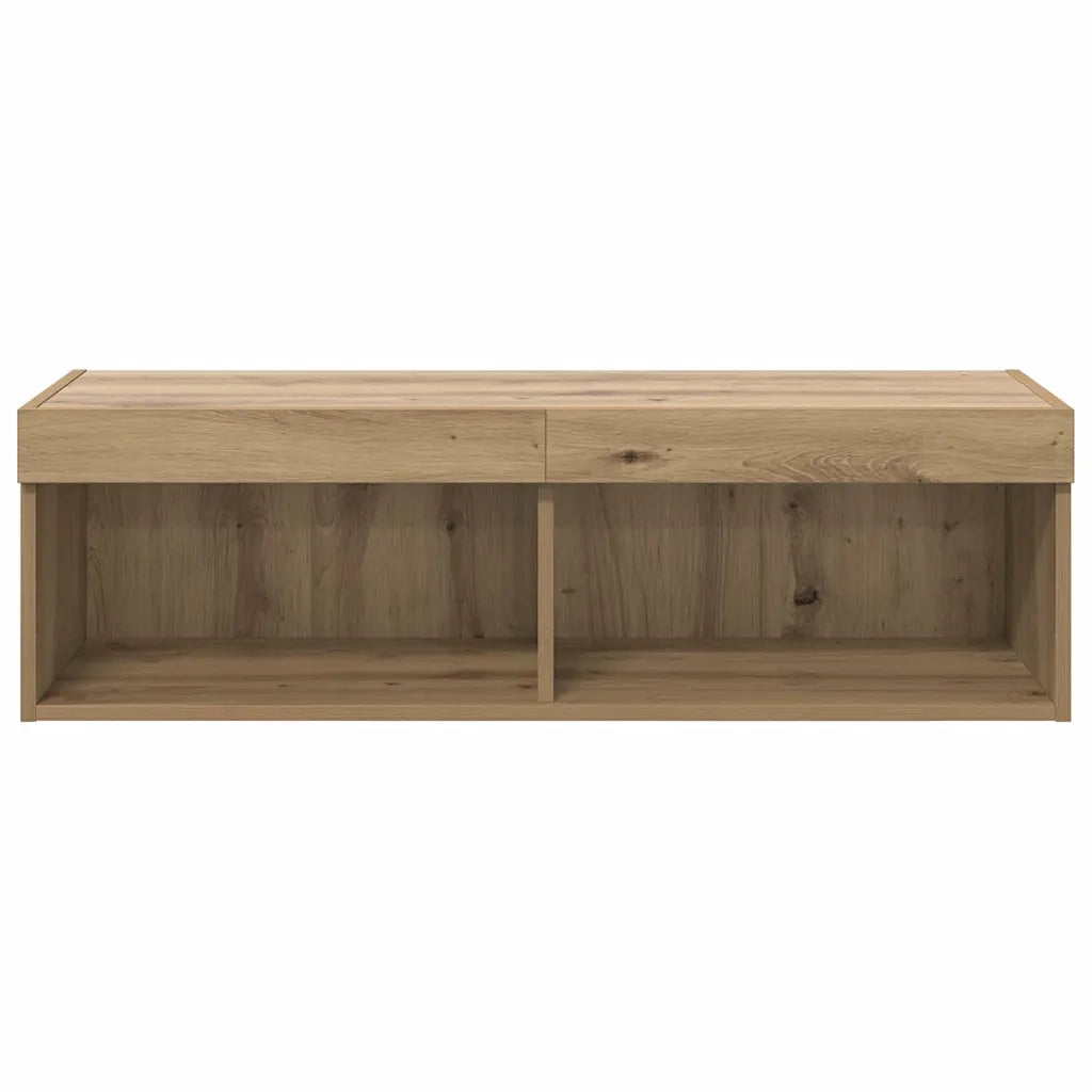 Mobile TV da parete con LED Rovere artigianale 100 x 30 x 30 cm 882967