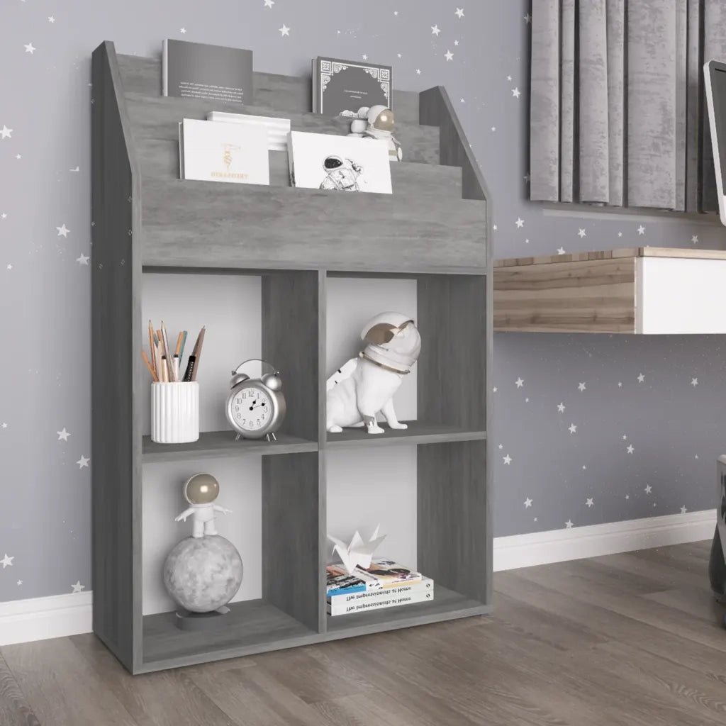 Portariviste Bambini Grigio Cemento 71x30x114 cm Multistrato 339531