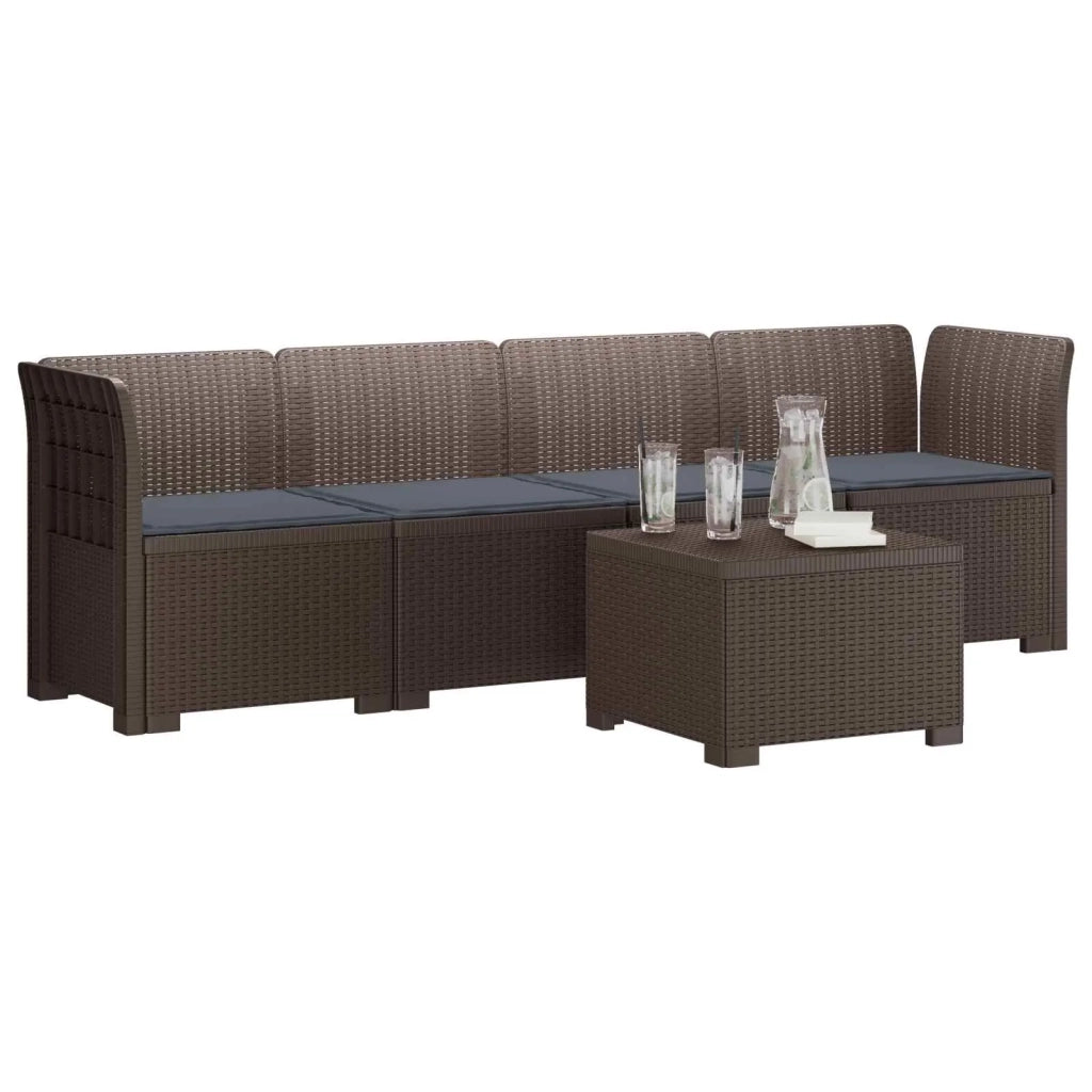Divano da Giardino a 4 Posti con Cuscini in Stile Rattan PP 3443861