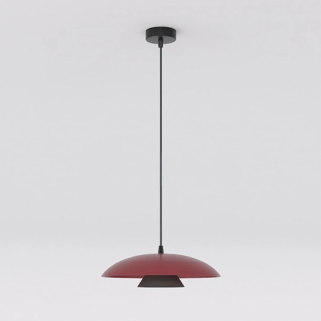 Lampada a sospensione Babel in acciaio bordeaux e nero