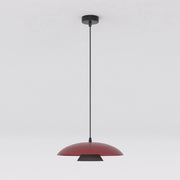 Lampada a sospensione Babel in acciaio bordeaux e nero