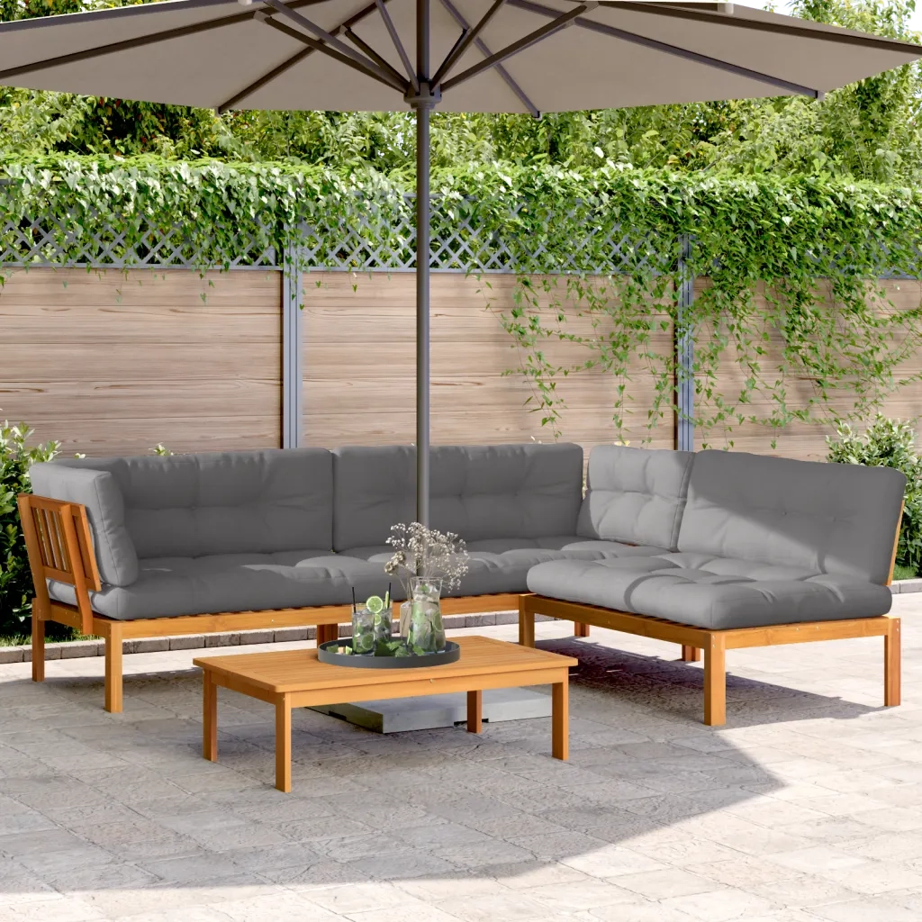 Set Divani Pallet Giardino 4pz Cuscini Legno Massello Acacia 3209500