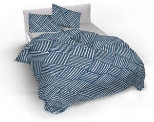 Copripiumino Singolo con Federe Stampato in Microfibra City Life Blue