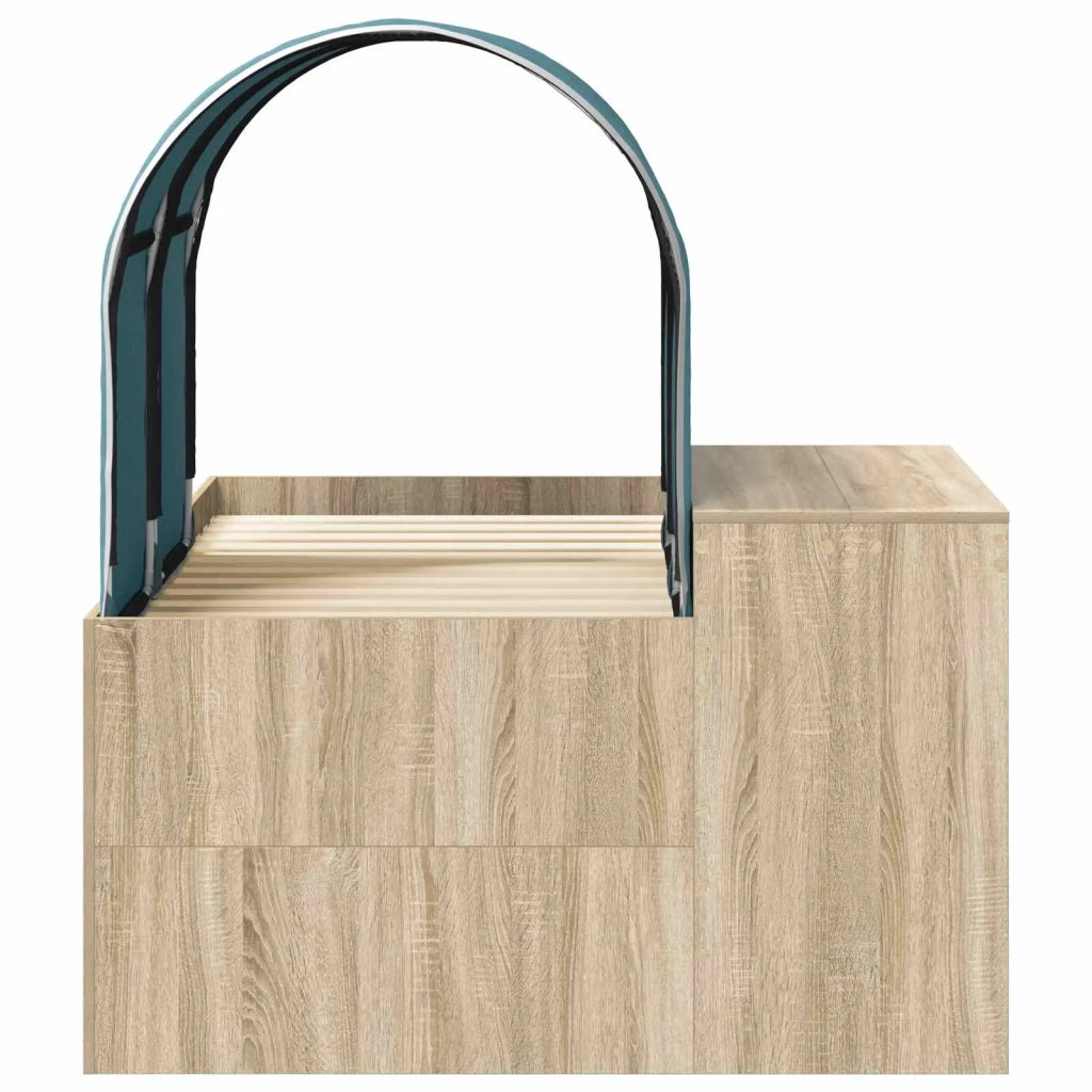 Letto con Tunnel 3 pz Rovere Artigianale e Blu Chiaro 3423516