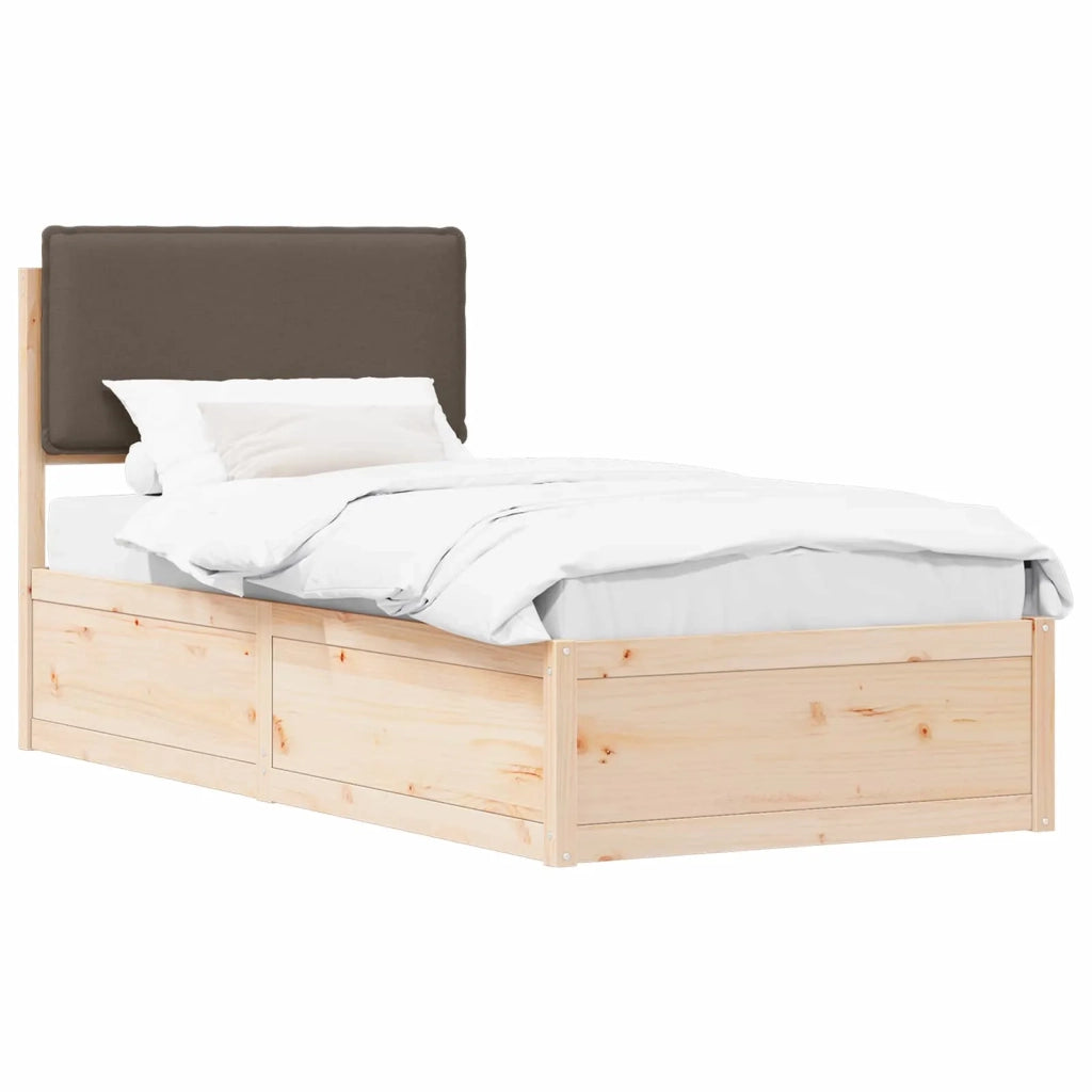 Letto con Testiera Rivestita Talpa 100 x 200 cm Pino massello