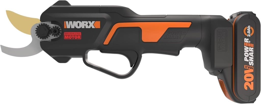 Nitro WG330E Cesoie da giardino senza spazzola da 20V 25 mm - taglio senza sforzo grazie all'azionamento elettrico, batteria da 2 Ah e caricatore