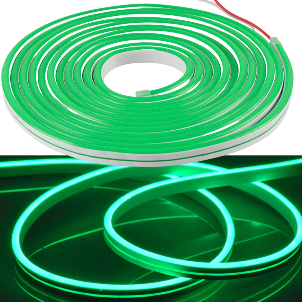 Striscia LED Neon flessibile 12V 5m verde IP65 Polux