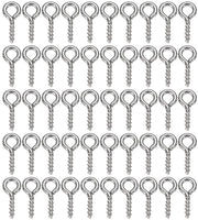 Mini Haken in Acciaio di Carbone - 100 Unità - Galvanizzato - Resistente all'Oxidazione - Robusto/Duraturo - Facile da Installare - Viti a Orecchio