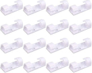 Clip per cavo in plastica dura - 16 pezzi - forte e autoadesivo - gestione cavi - spazia risparmiatore - adatto per cavi fino a 10mm - holder per cavi