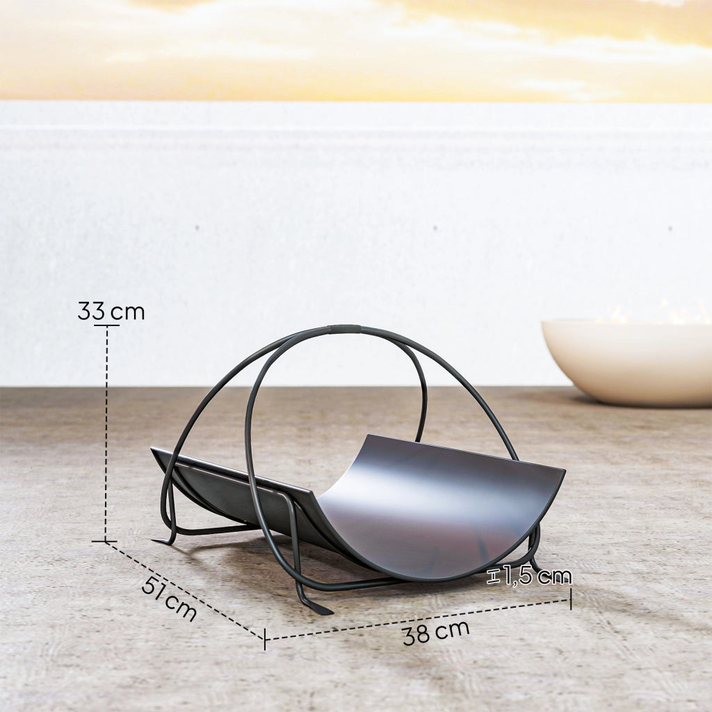 Libreria per legna da ardere ¨C Zephmum ¨C Metallica nera 51x38x33cm