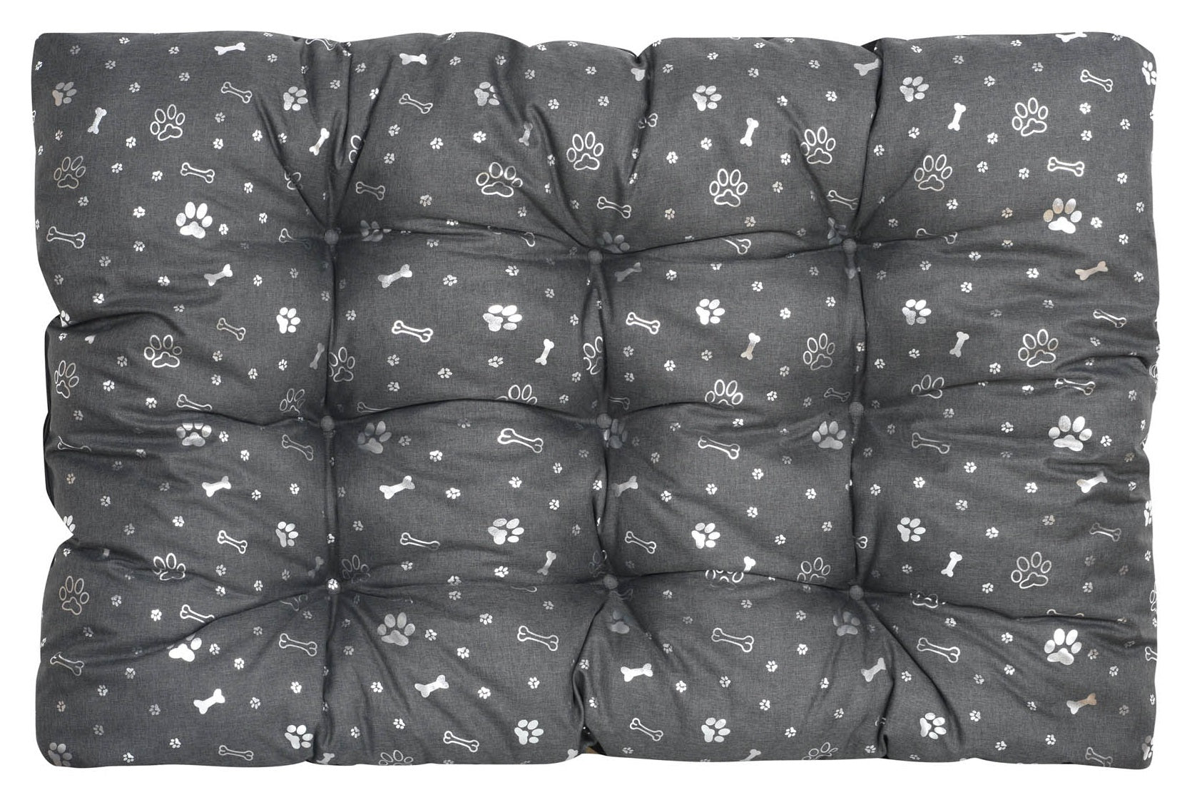 AIO FACTORY 80x60 cm PRESTIGE Letto per cani impermeabile Silver Bones