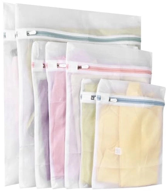 Set di 7 salviette per lavatrice - Reti protettive in 3 misure con chiusura a zip